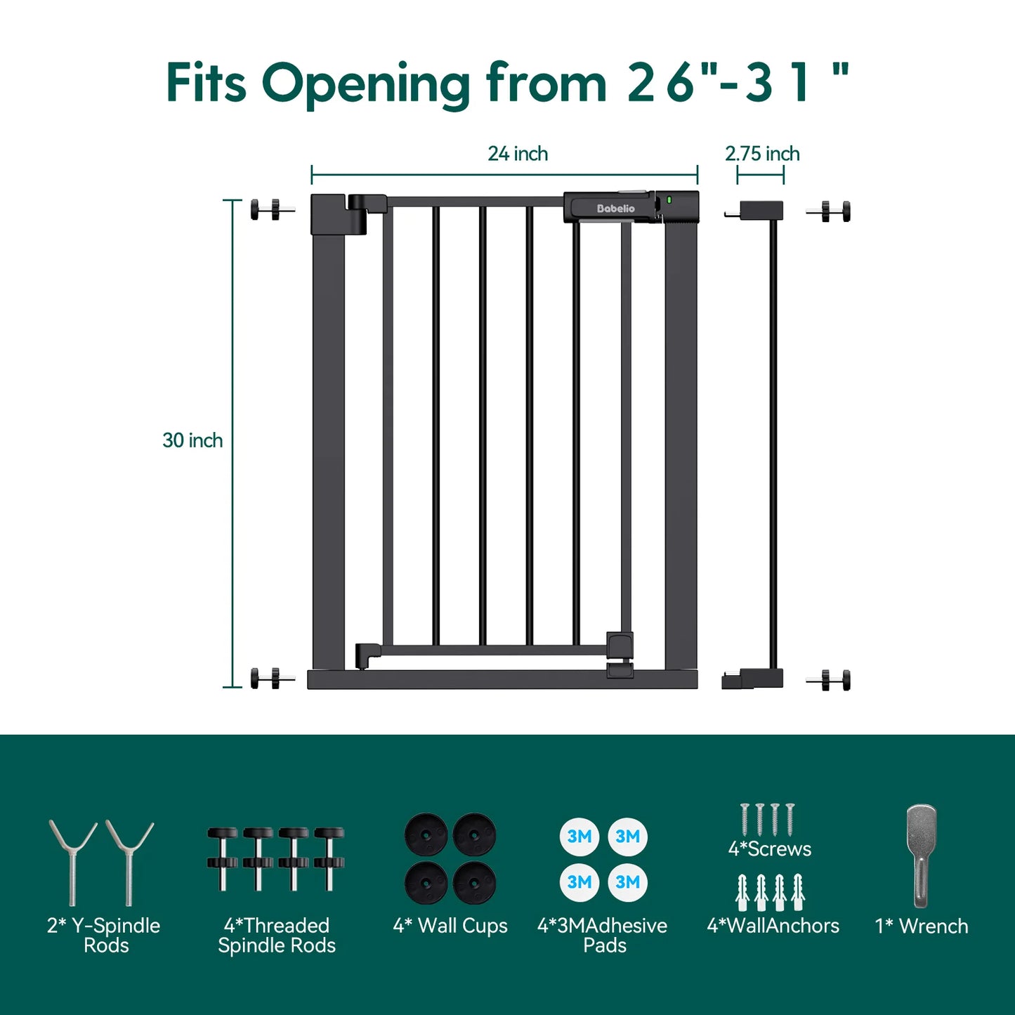 PressGuard Ⅱ | Upgrade Pressure-Mounted Safety Baby Gate for Doorways & Stairs
