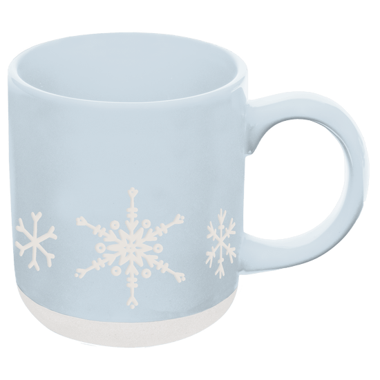 Snowflakes 14 oz Blue Stoneware Coffee Mug