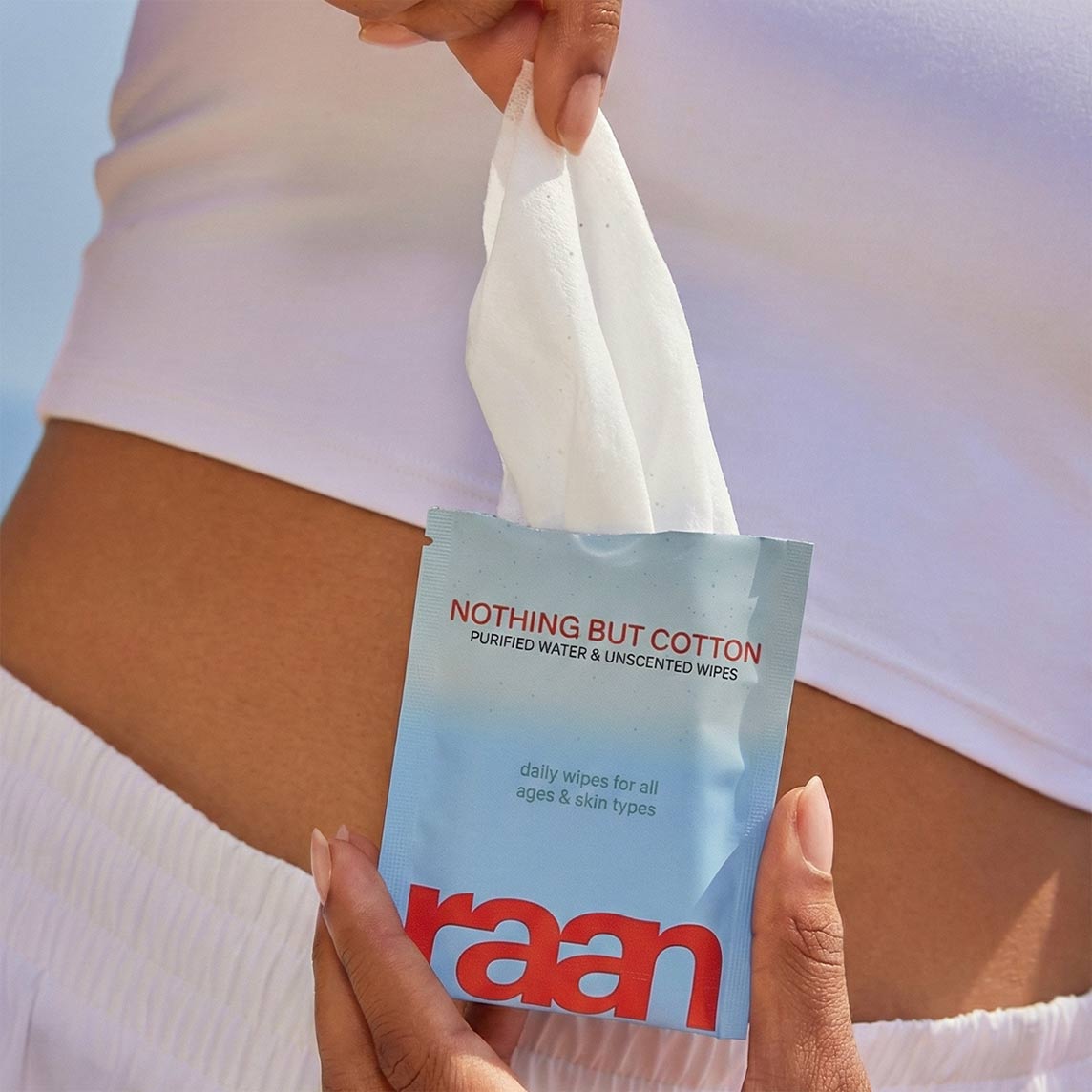 UNBLEACHED, 100% COTTON WATER WIPES. 10 POCKET WIPES