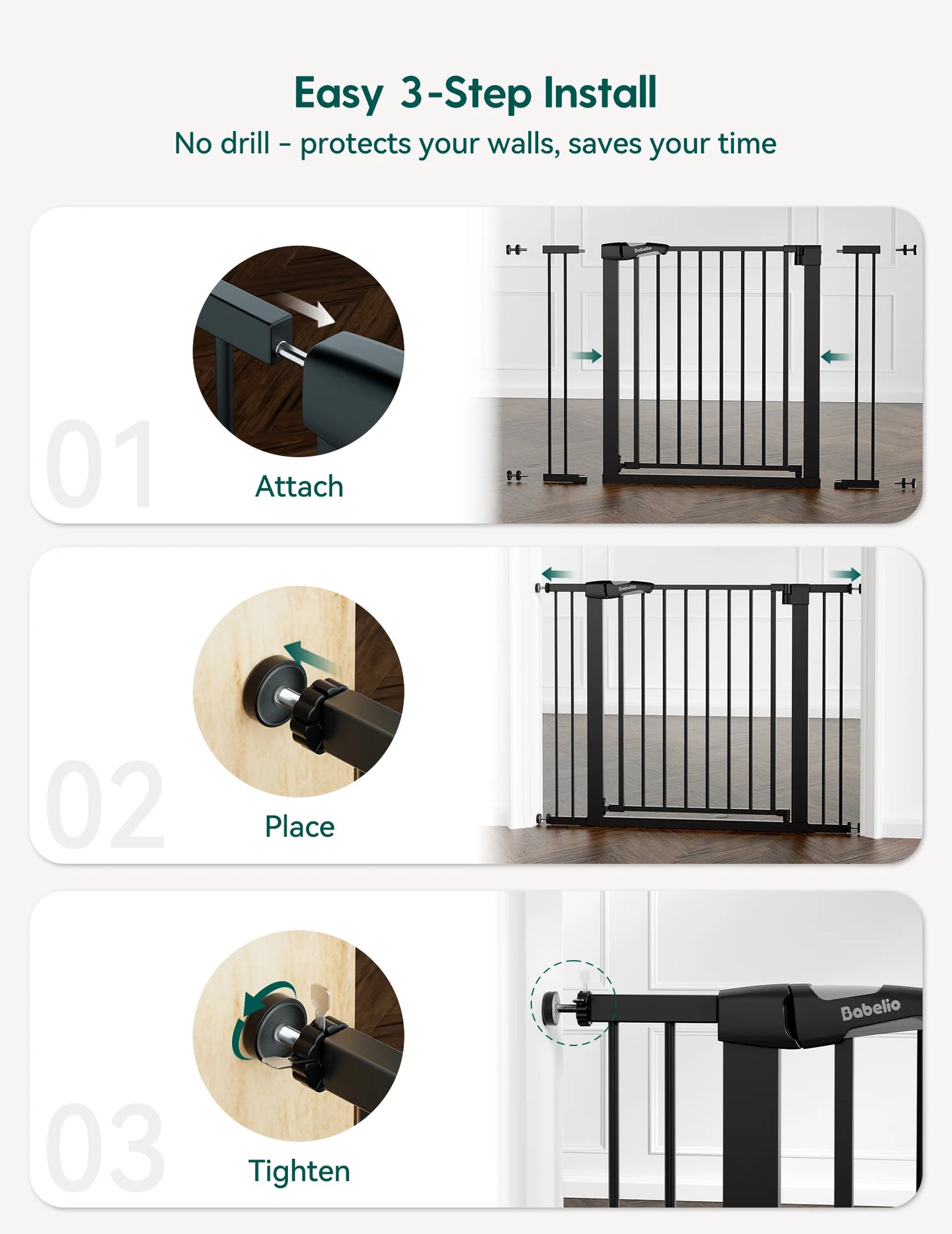 PressGuard C5&P7 | Versatile Baby Safety Gate for Spaces