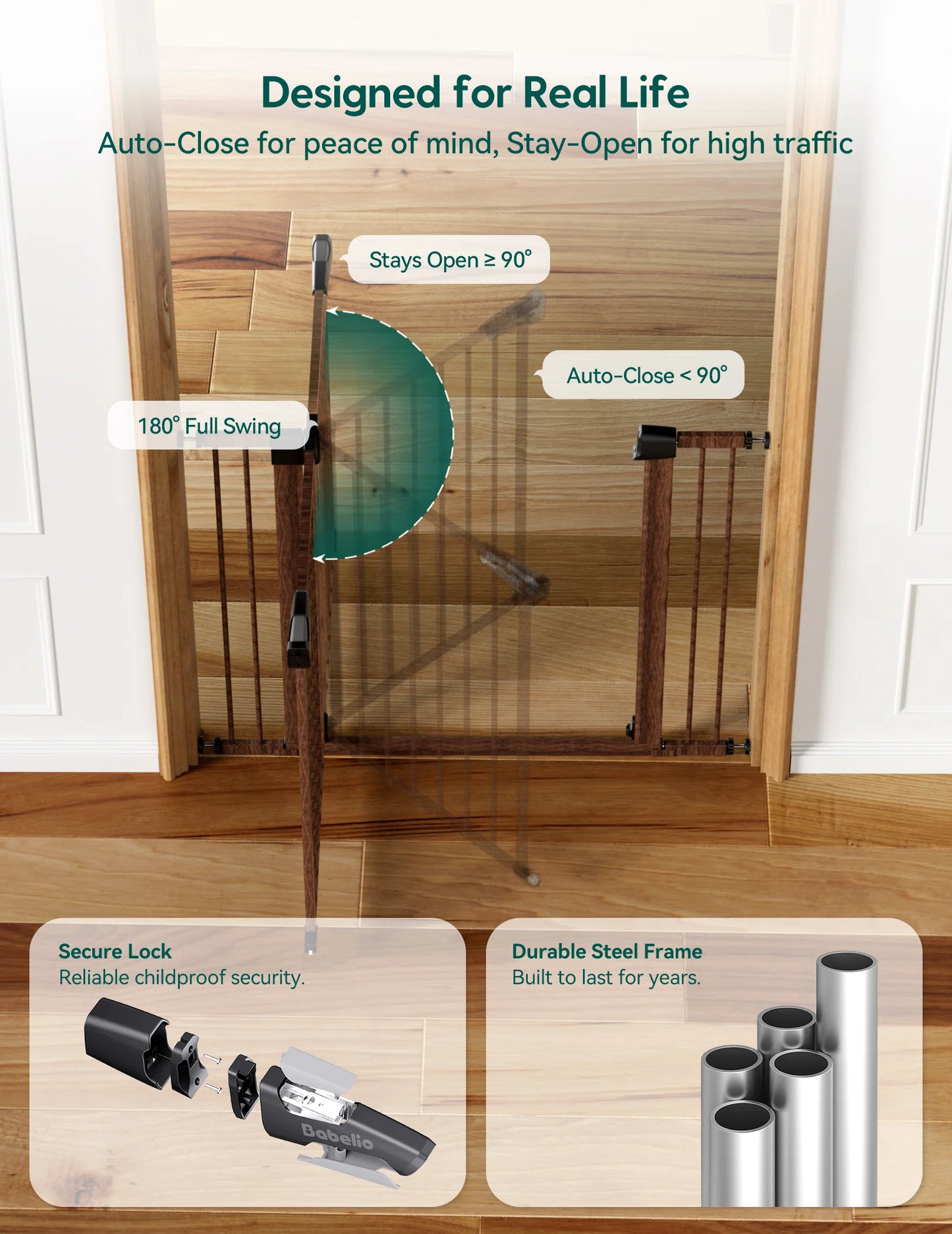 PressGuard C5&P7 | Versatile Baby Safety Gate for Spaces