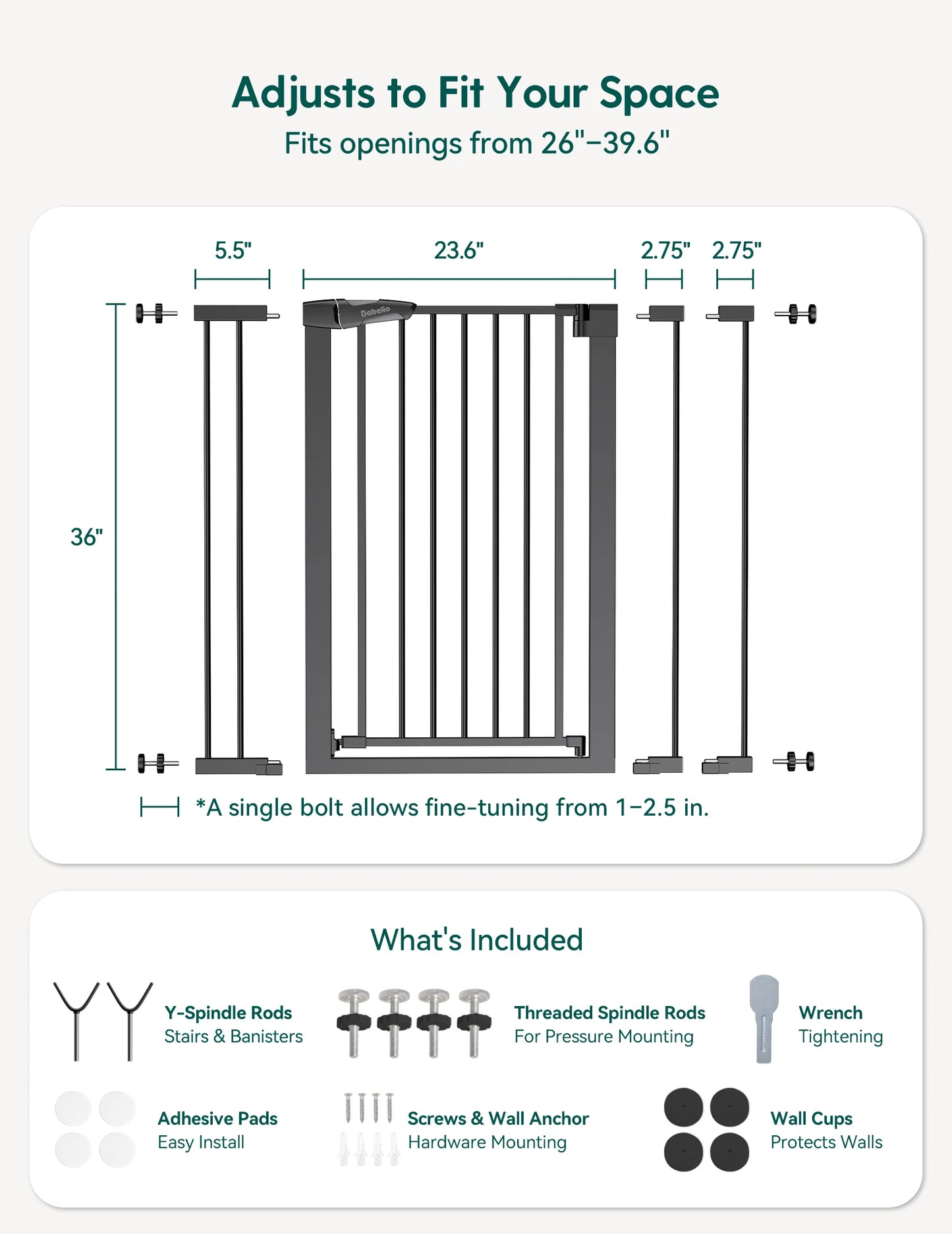 PressGuard C5&P7 | Versatile Baby Safety Gate for Spaces