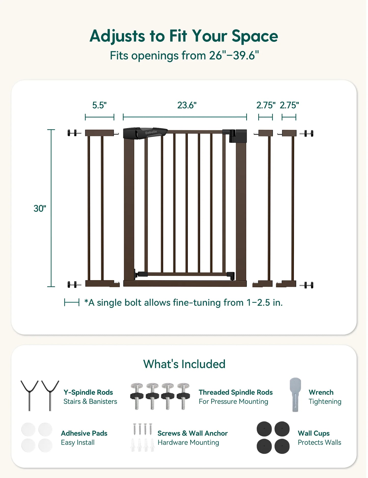 PressGuard C5&P7 | Versatile Baby Safety Gate for Spaces