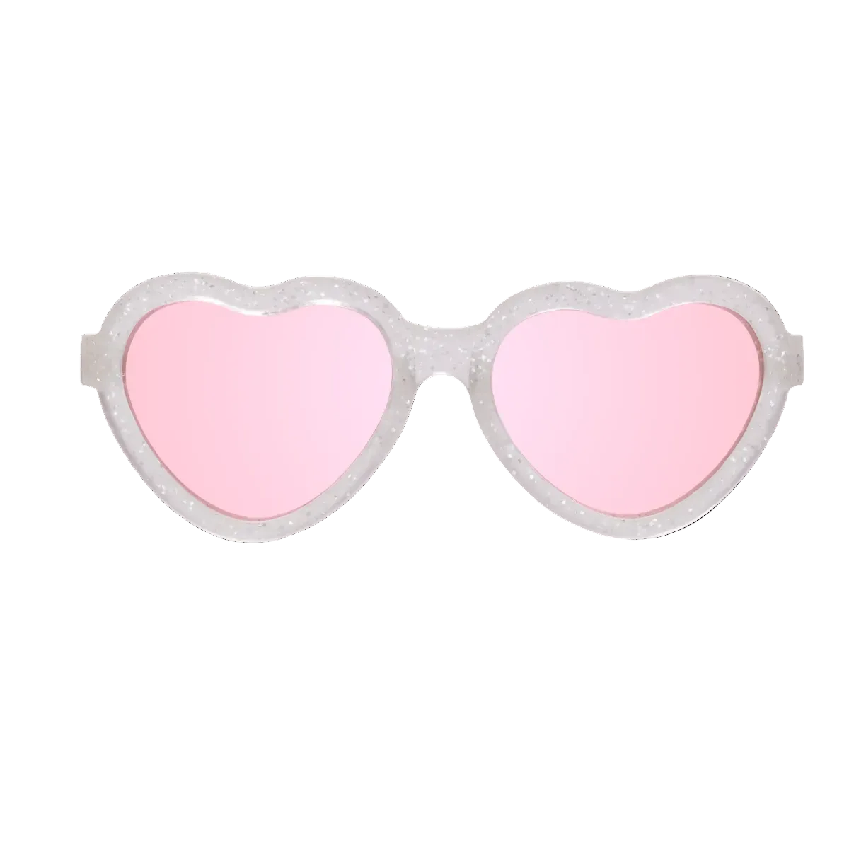 Silver Shimmer Heart | Pink Mirrored Lenses