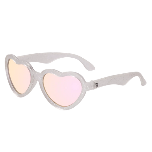 Silver Shimmer Heart | Pink Mirrored Lenses
