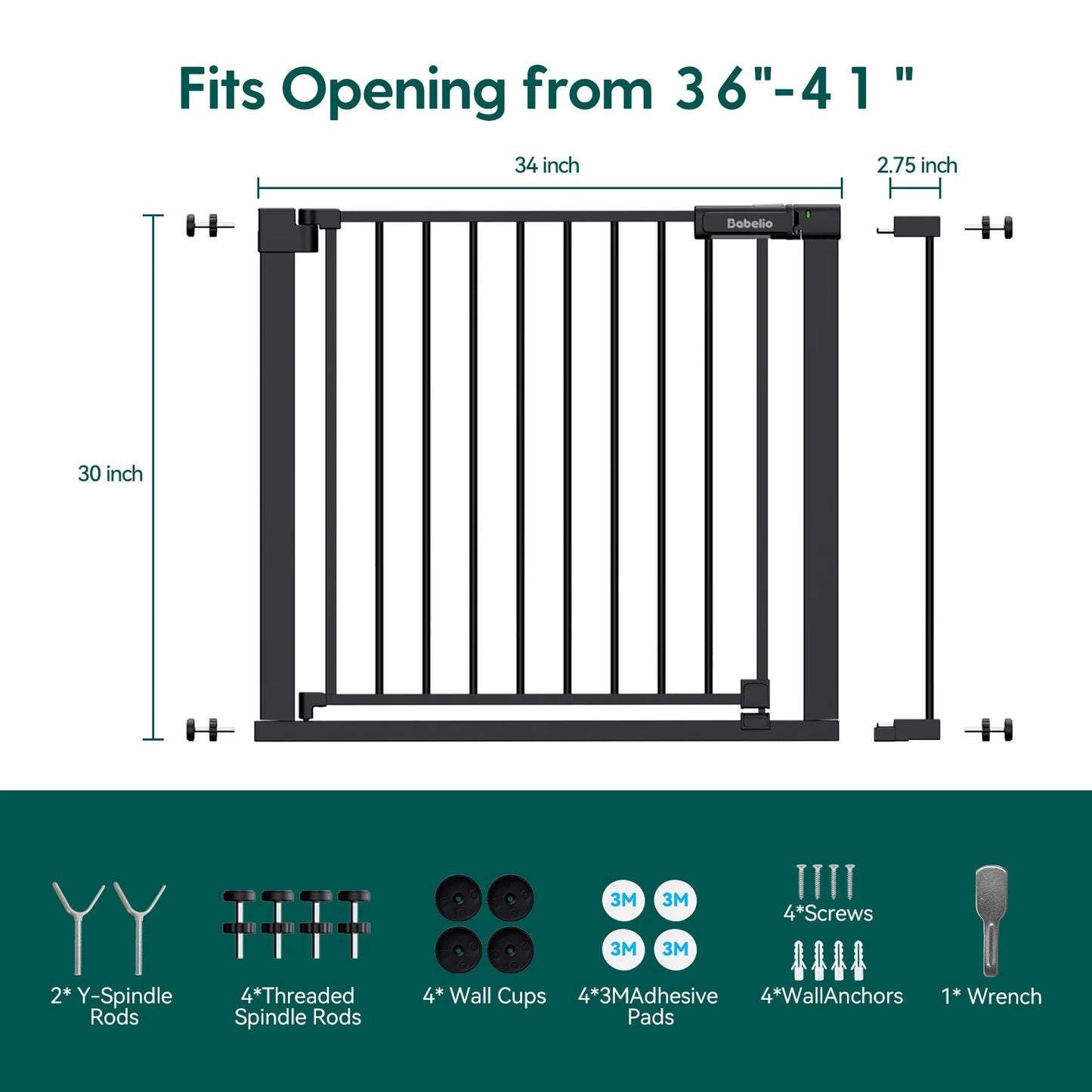 PressGuard Ⅱ | Upgrade Pressure-Mounted Safety Baby Gate for Doorways & Stairs