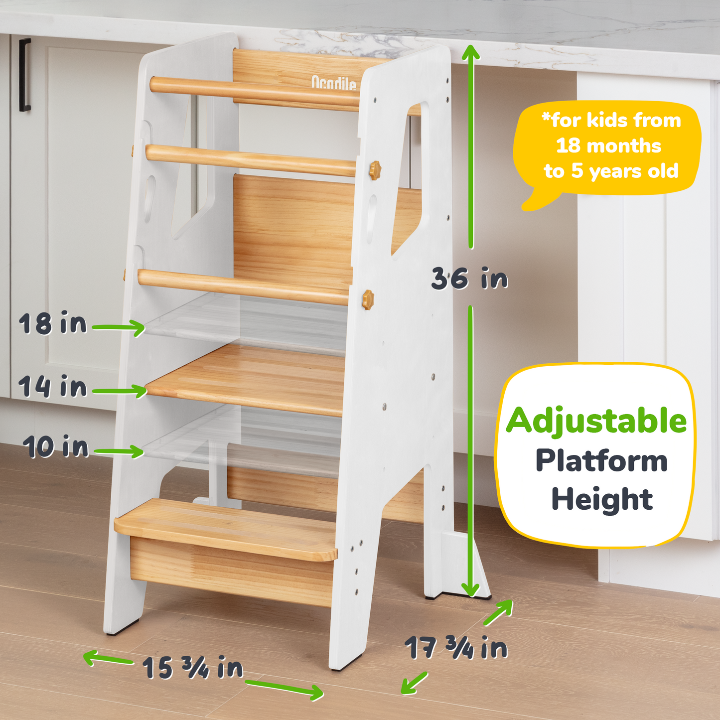 Toddler Tower - Adjustable Kitchen Stool Helper