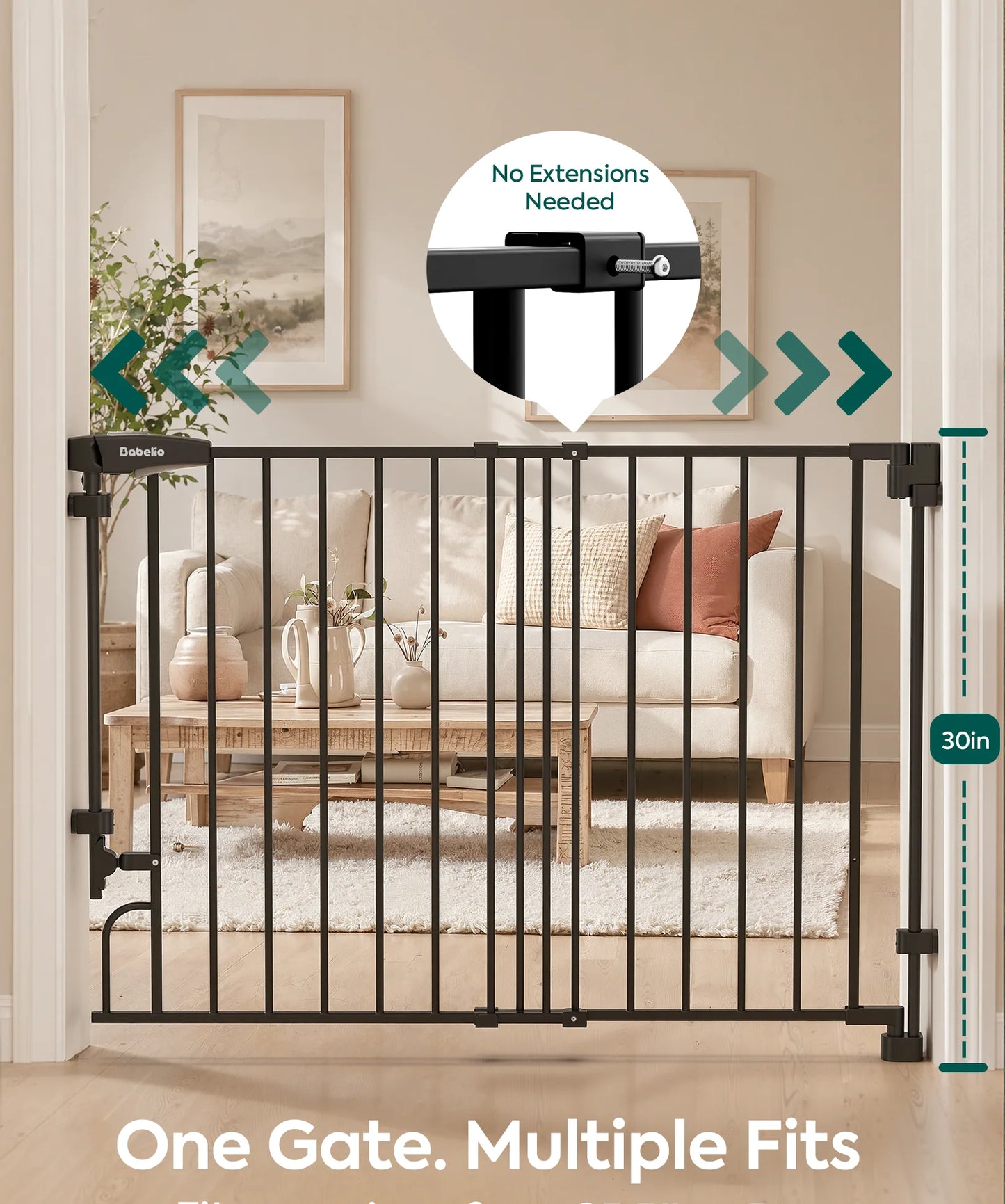 Boundless R30 ProFlex | Removable No-Trip Baby Gate for Stairs