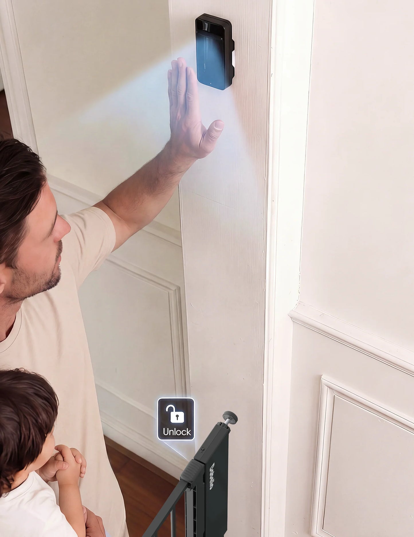 Sensepass | Smart Baby Gate with Infrared Auto-Unlock & Alarm
