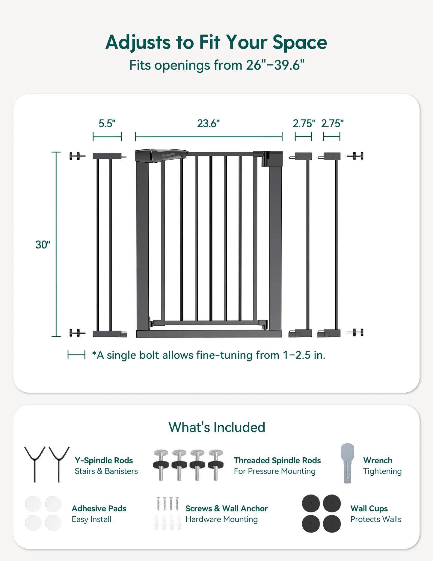 PressGuard C5&P7 | Versatile Baby Safety Gate for Spaces
