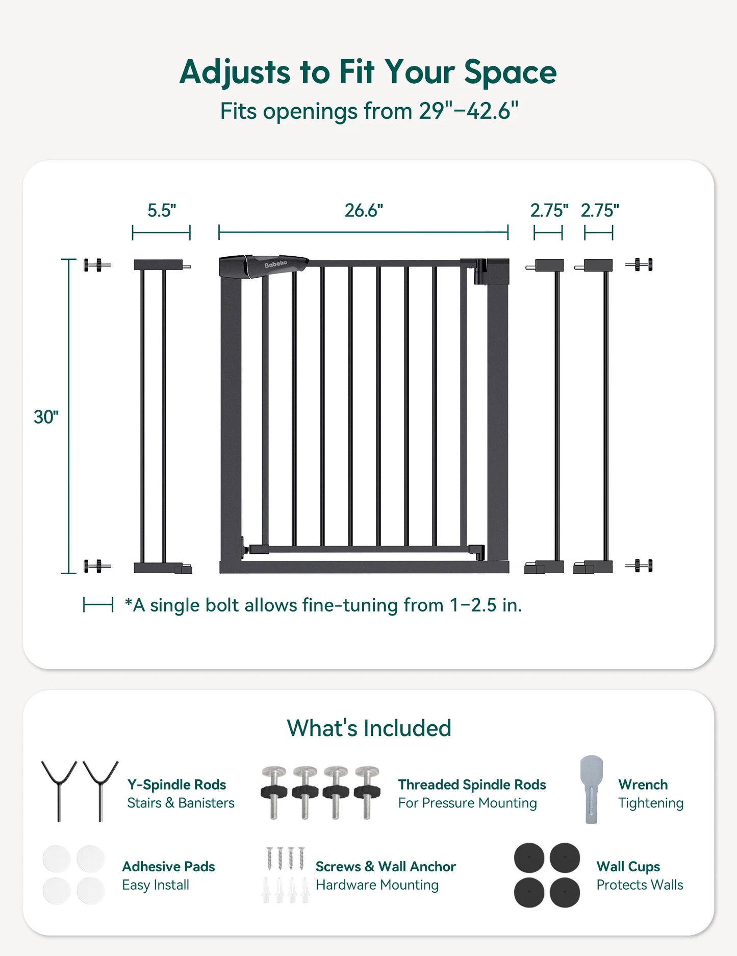 PressGuard C5&P7 | Versatile Baby Safety Gate for Spaces