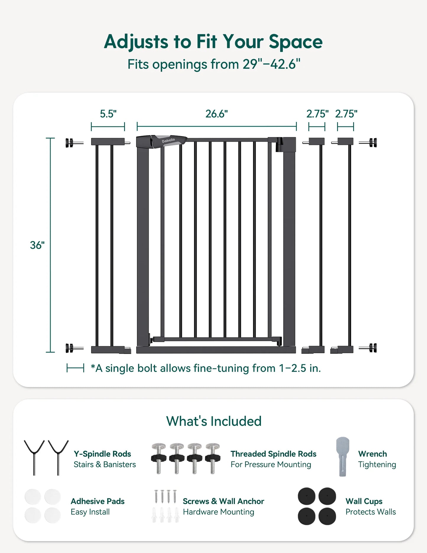 PressGuard C5&P7 | Versatile Baby Safety Gate for Spaces