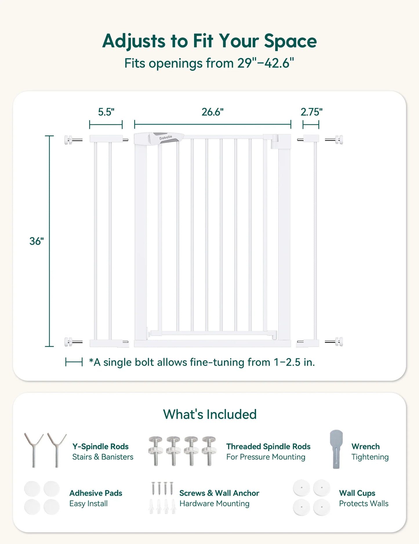 PressGuard C5&P7 | Versatile Baby Safety Gate for Spaces