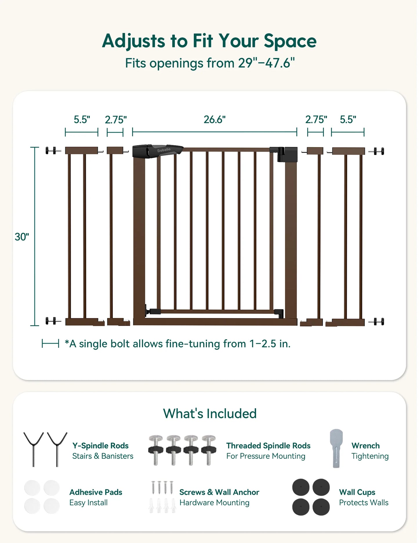 PressGuard C5&P7 | Versatile Baby Safety Gate for Spaces