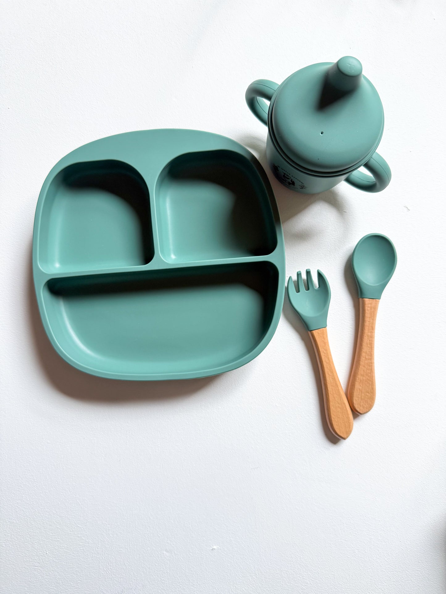Silicone and Wooden Spoon & Fork Set