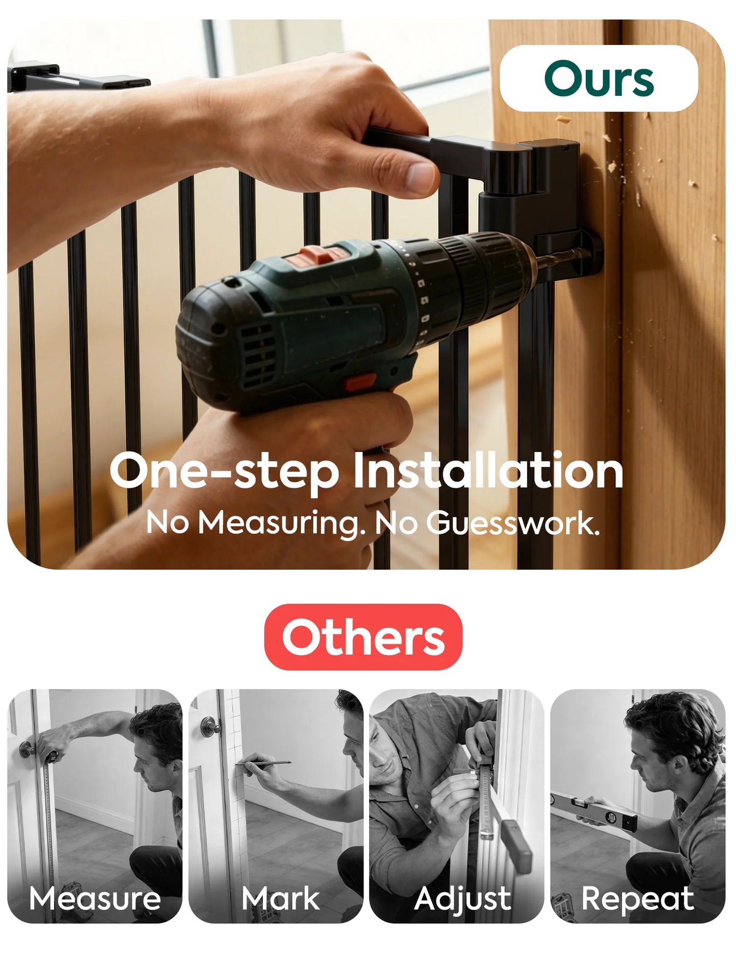 Boundless R30 ProFlex | Removable No-Trip Baby Gate for Stairs