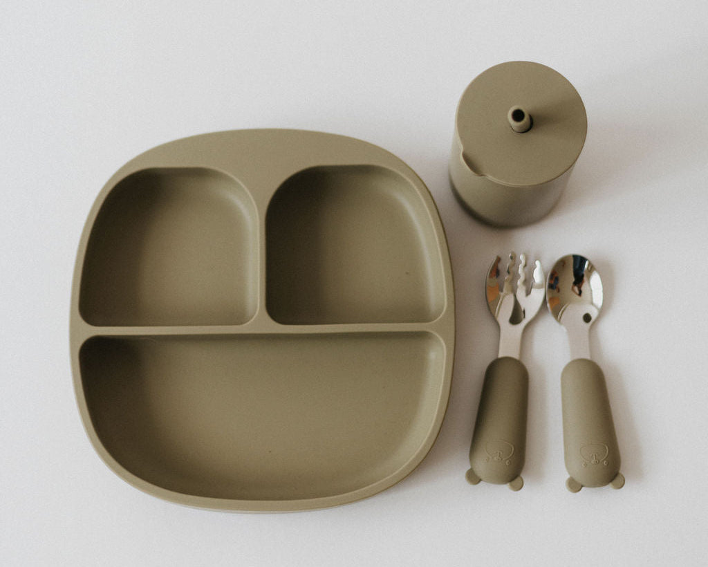 Silicone  and stainless steel spoon and fork set