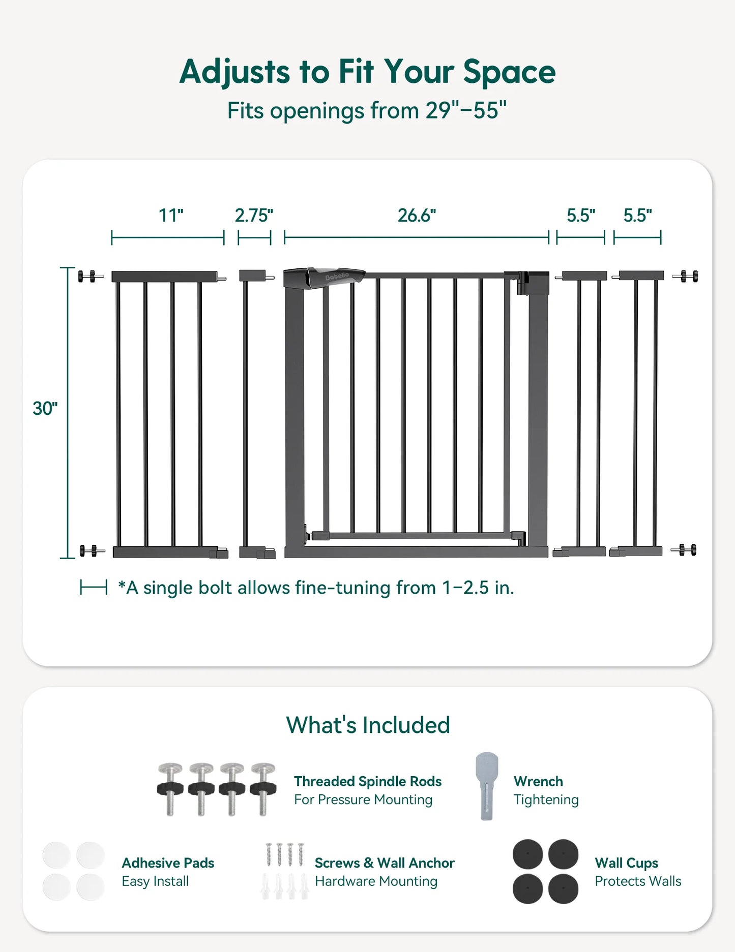 PressGuard C5&P7 | Versatile Baby Safety Gate for Spaces