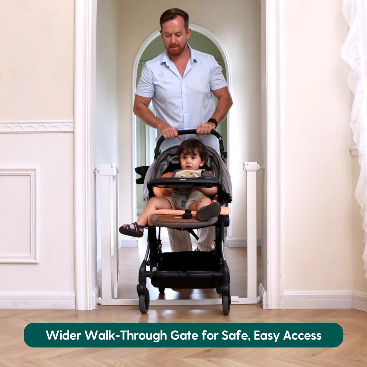 PressGuard Ⅱ | Upgrade Pressure-Mounted Safety Baby Gate for Doorways & Stairs