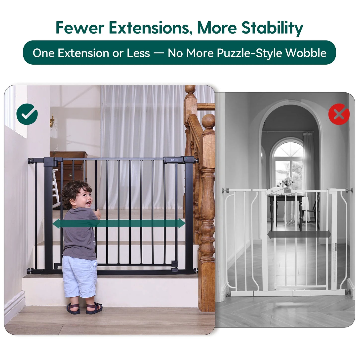 PressGuard Ⅱ | Upgrade Pressure-Mounted Safety Baby Gate for Doorways & Stairs