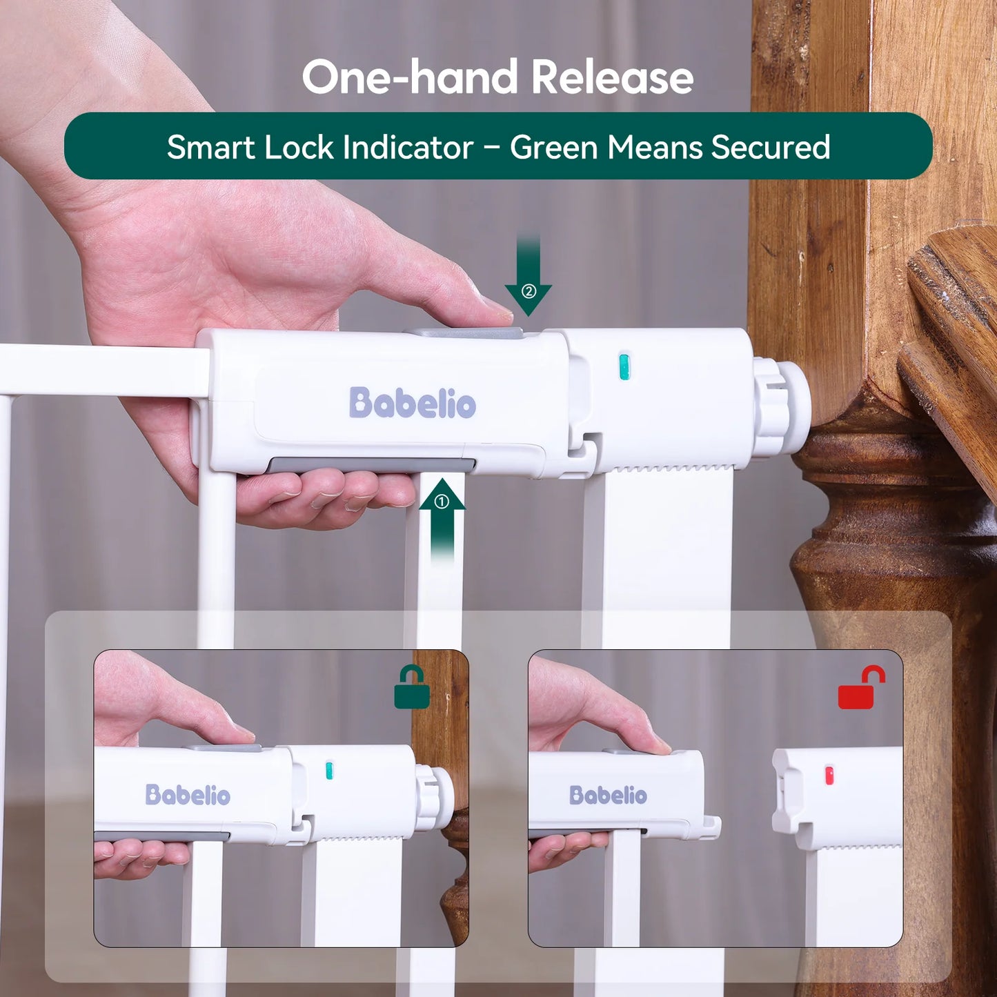 PressGuard Ⅱ | Upgrade Pressure-Mounted Safety Baby Gate for Doorways & Stairs