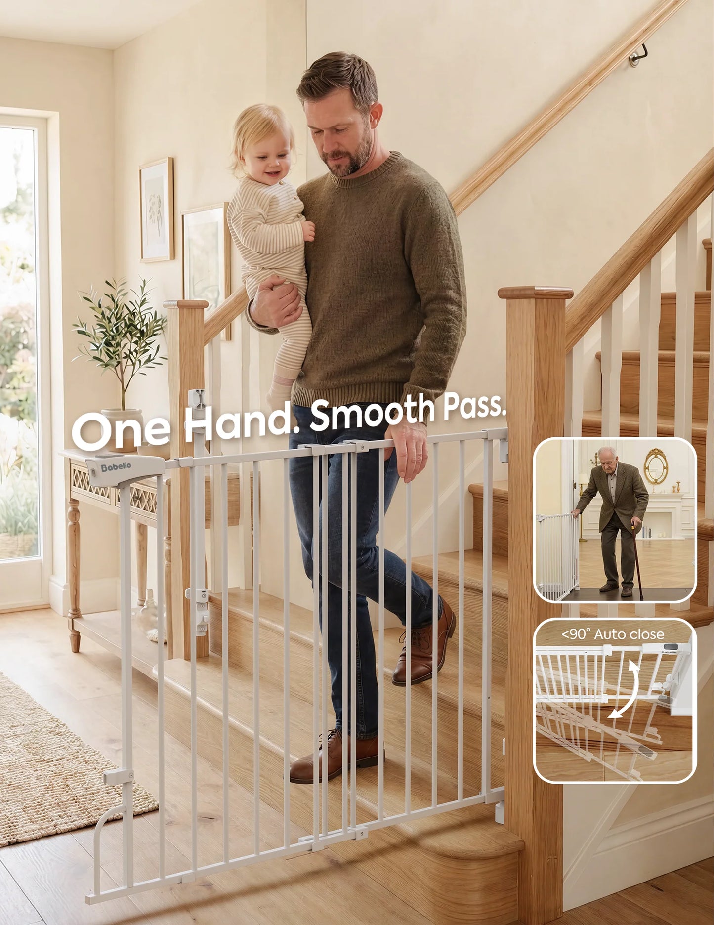 Boundless R30 ProFlex | Removable No-Trip Baby Gate for Stairs
