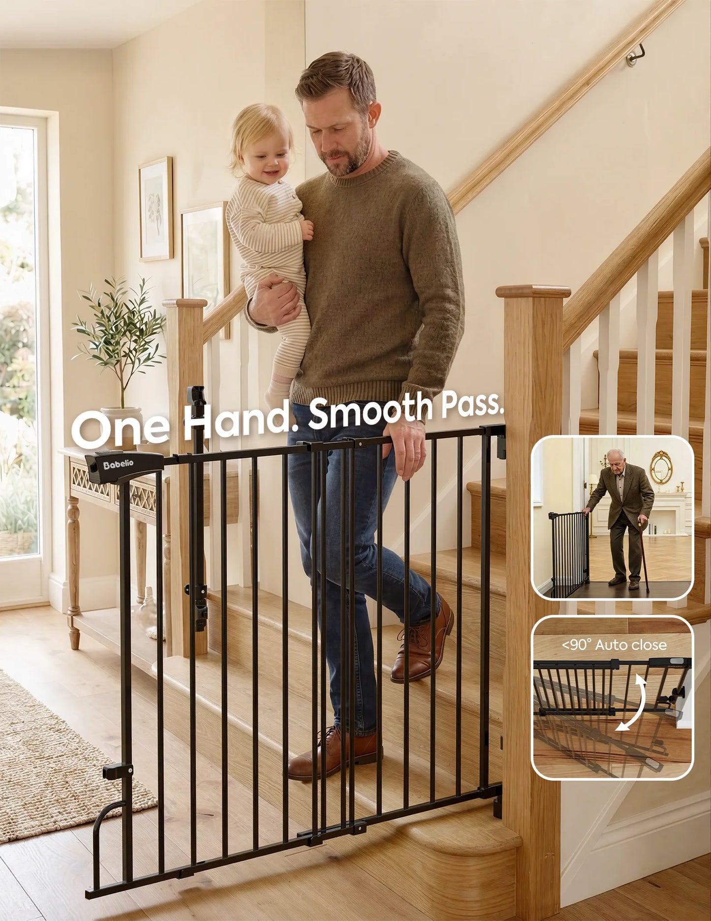 Boundless R30 ProFlex | Removable No-Trip Baby Gate for Stairs