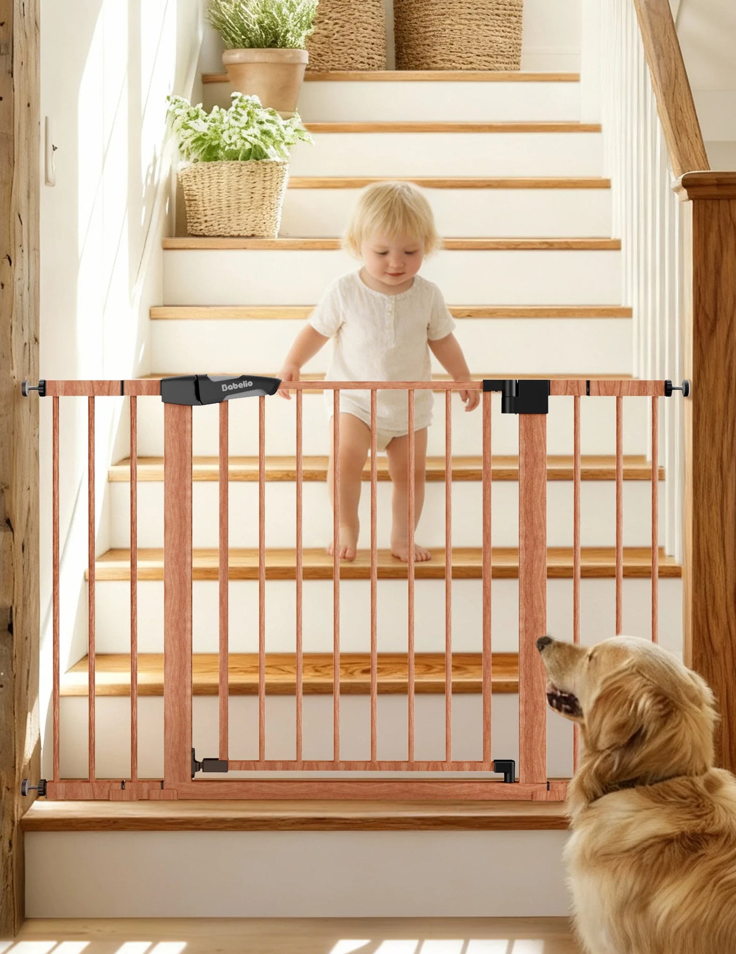 PressGuard P7 | Expandable Baby Gate Pressure Mounted Fits Standard to Wide