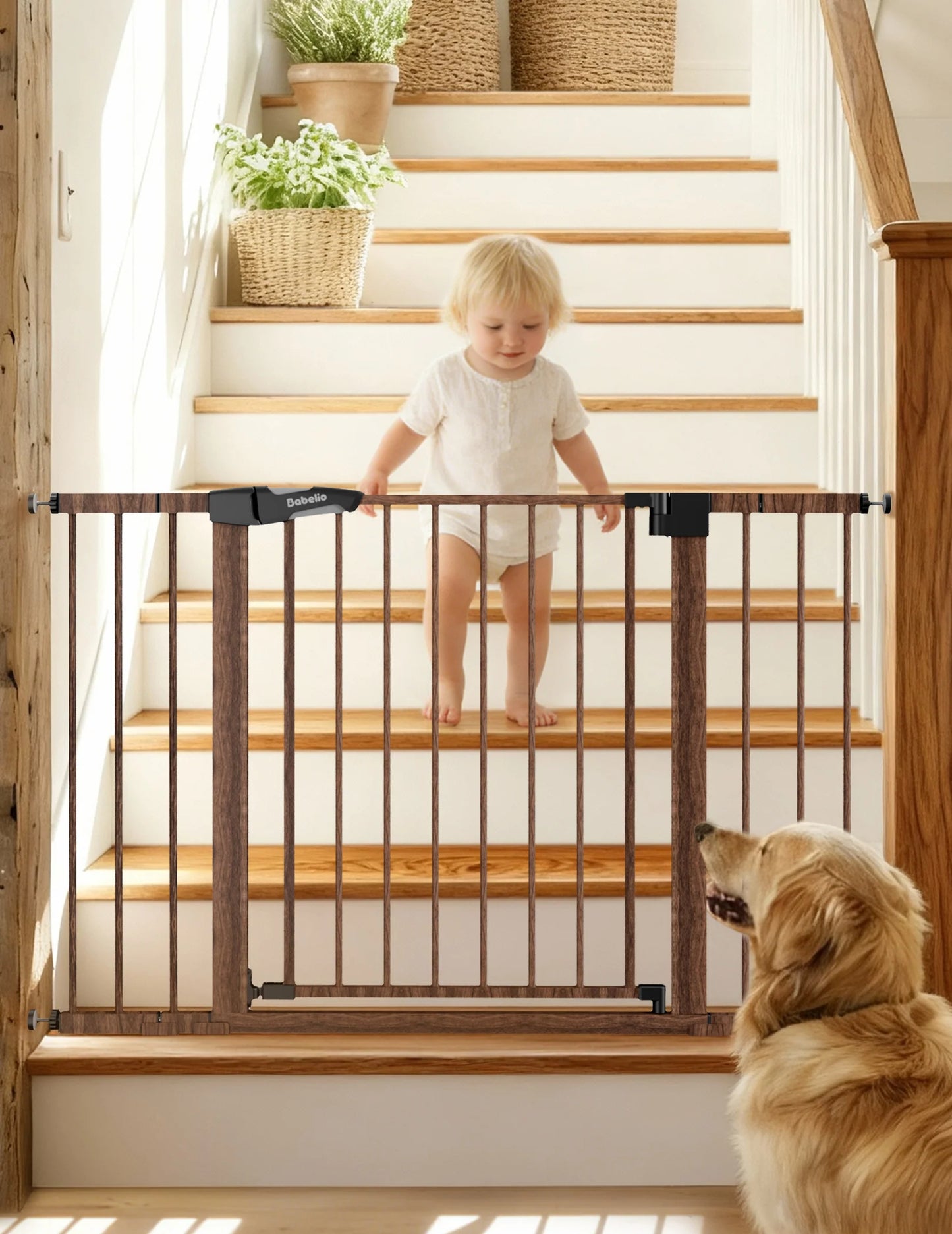 PressGuard P7 | Expandable Baby Gate Pressure Mounted Fits Standard to Wide