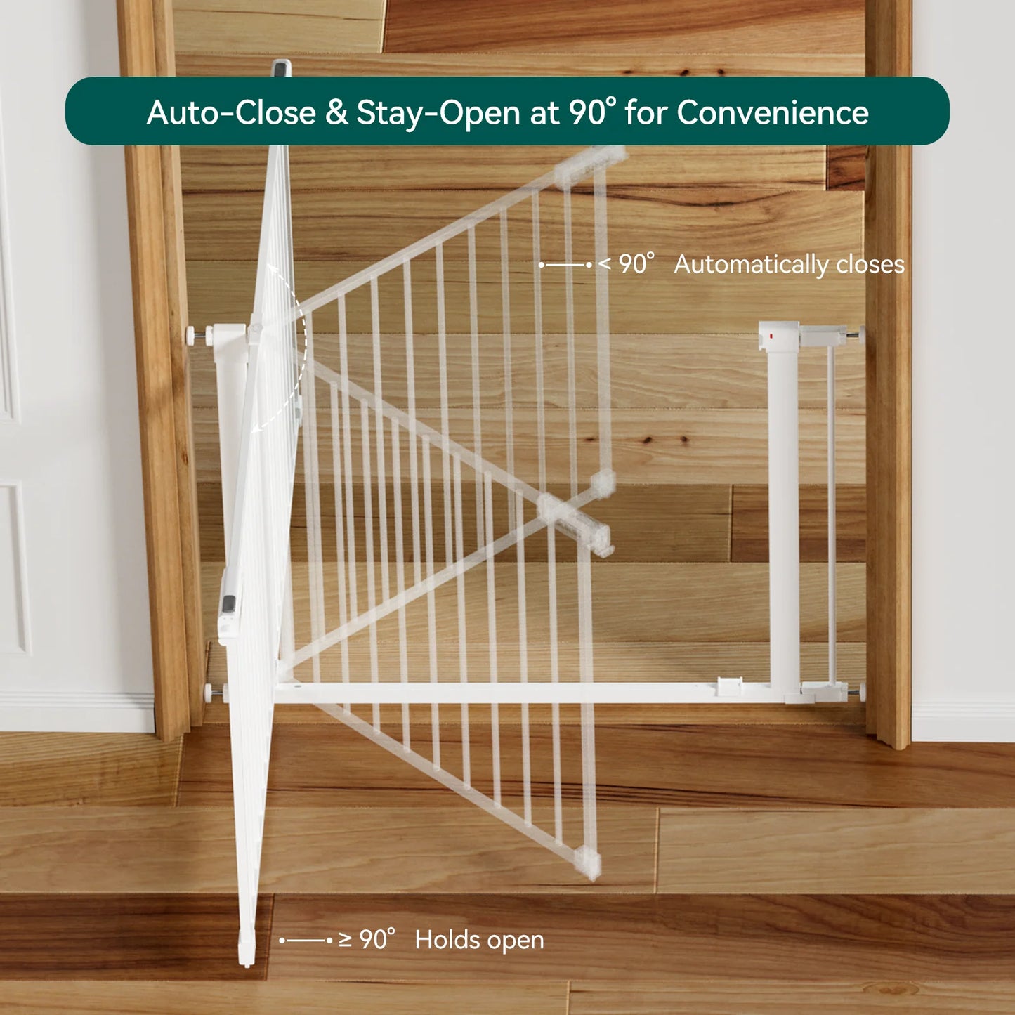 PressGuard Ⅱ | Upgrade Pressure-Mounted Safety Baby Gate for Doorways & Stairs