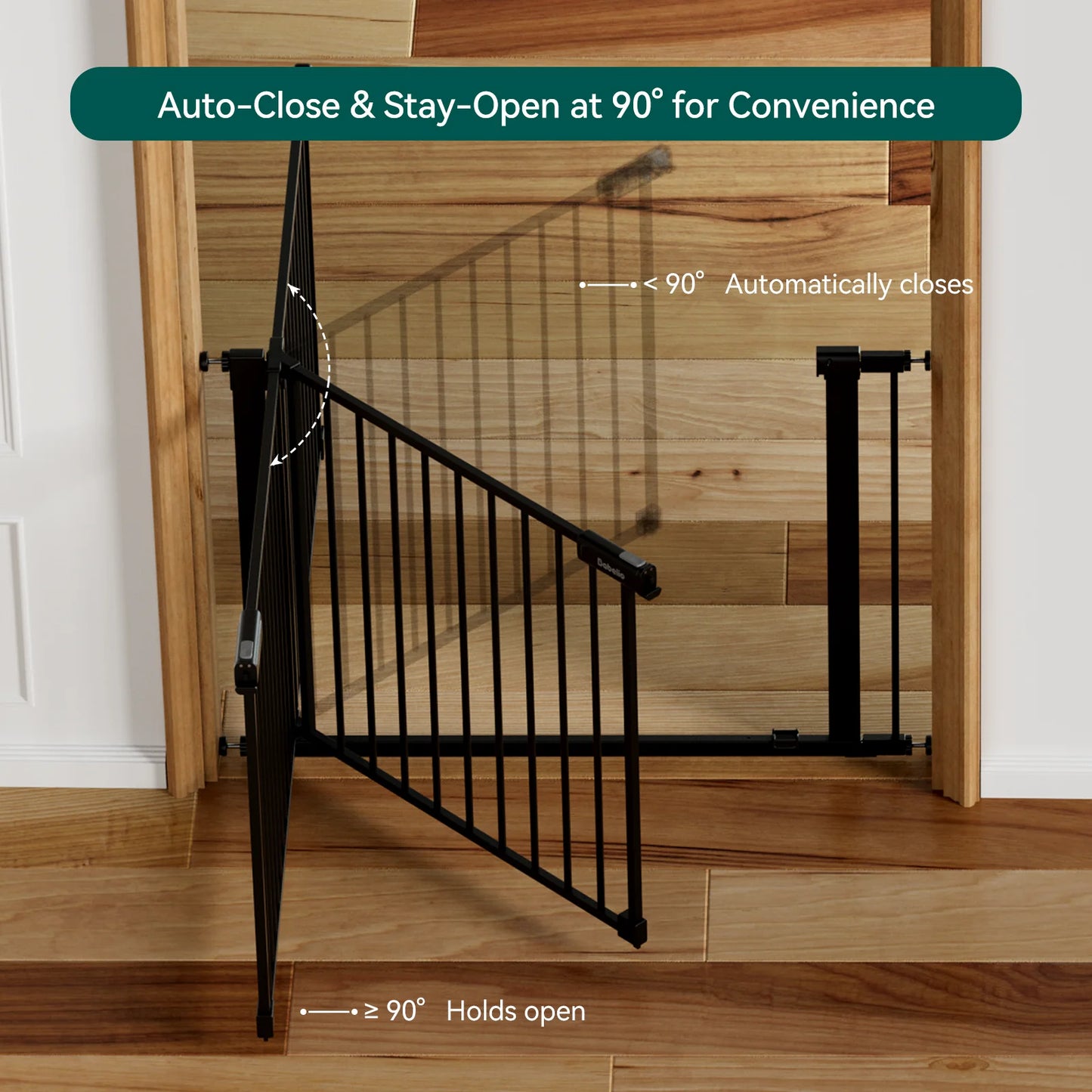 PressGuard Ⅱ | Upgrade Pressure-Mounted Safety Baby Gate for Doorways & Stairs