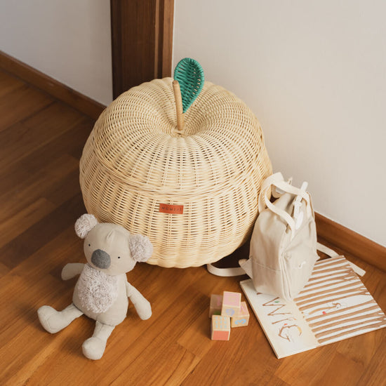 Apple Rattan Storage Basket Natural - Large