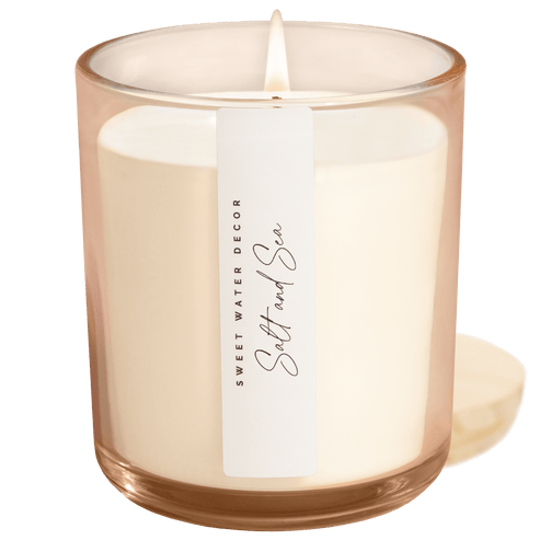 Salt and Sea Soy Candle - Tinted Glass Jar - 12 oz