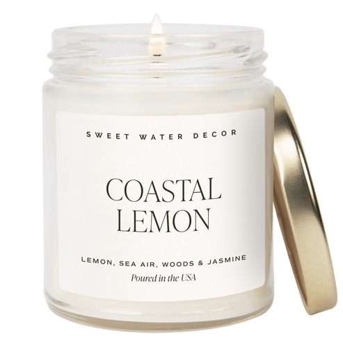 Coastal Lemon Soy Candle - Clear Jar - 9 oz