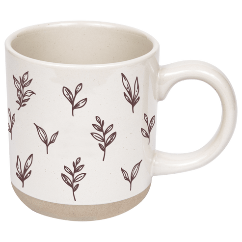 Brown Leaves 14 oz Stoneware Coffee Mug