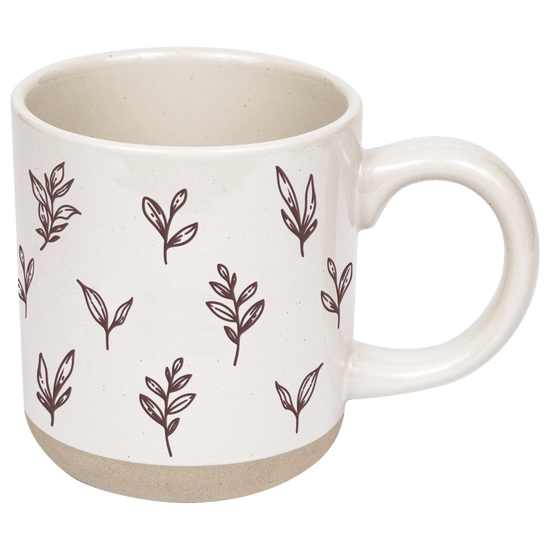 Brown Leaves 14 oz Stoneware Coffee Mug