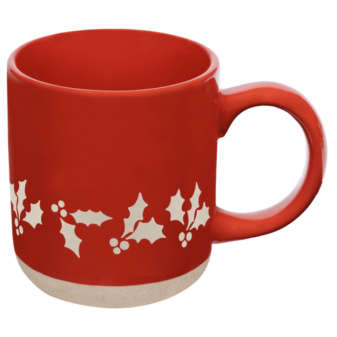 Holly 14 oz Red Stoneware Coffee Mug