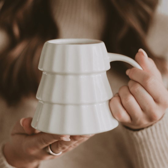 Cream Tree 17 oz Figural Coffee Mug