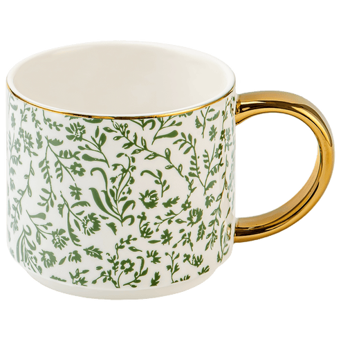 Green Ditsy Floral 14 oz Coffee Mug