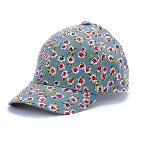 Girls Baseball Cap in Vintage Floral for Girls 2- 12 Years, Natural Cotton, Premium Quality