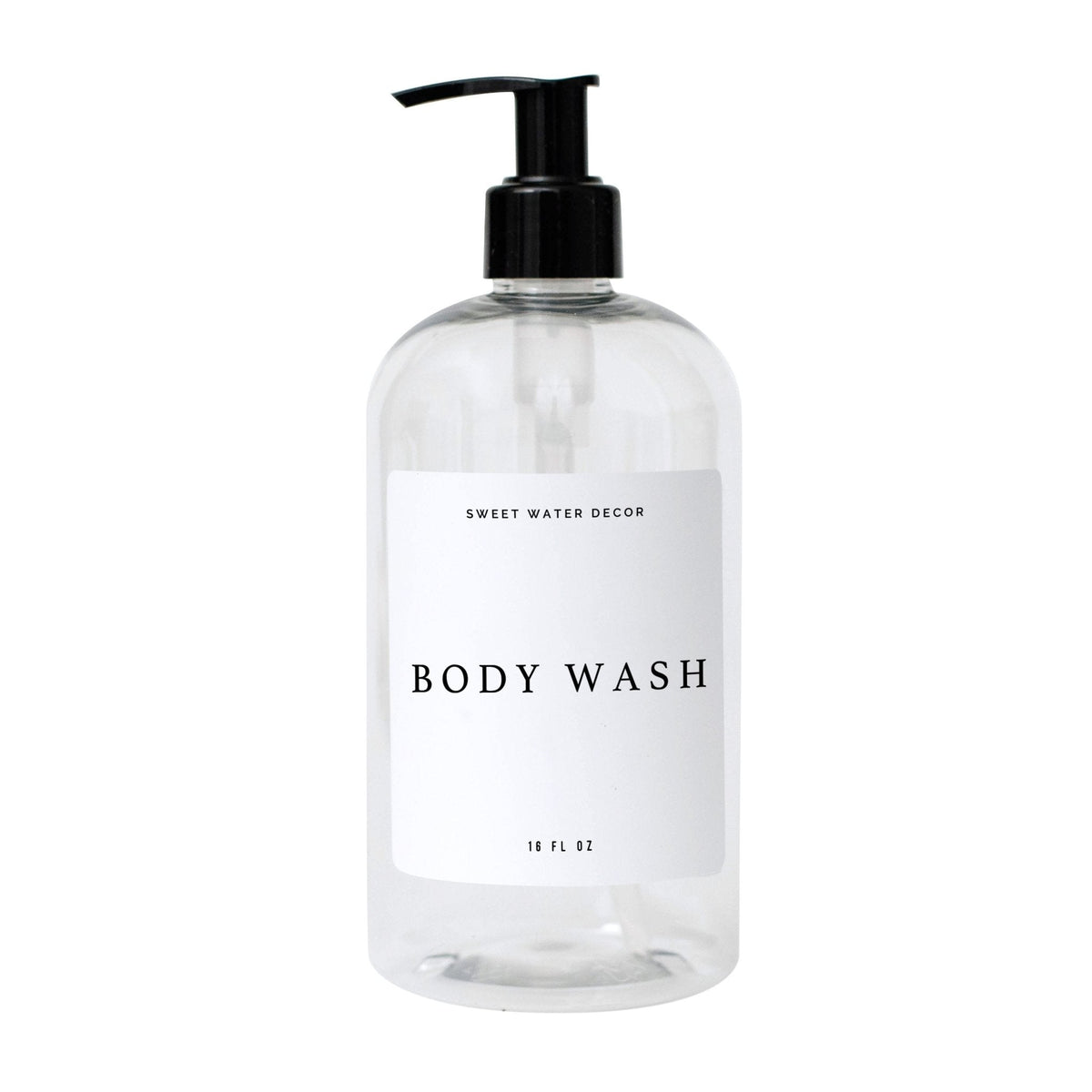 White Text Labels for Plastic and Glass Dispensers