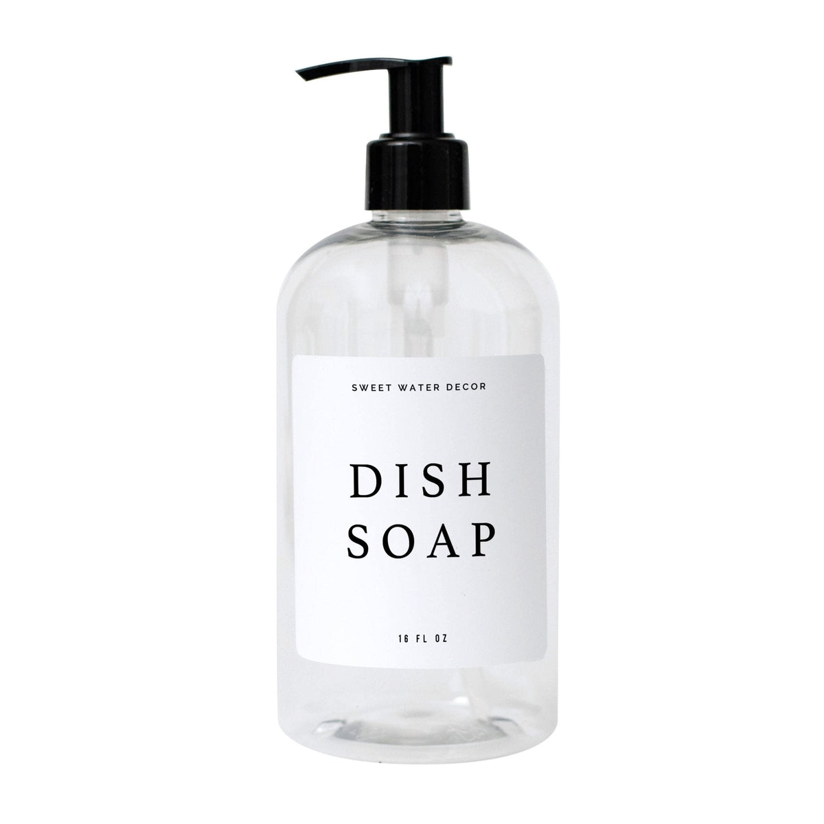 White Text Labels for Plastic and Glass Dispensers
