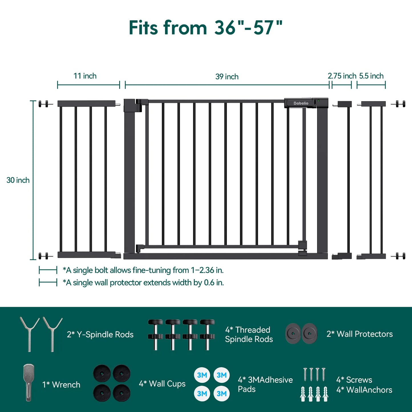 PressGuard Ⅱ | Upgrade Pressure-Mounted Safety Baby Gate for Doorways & Stairs