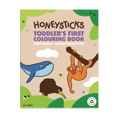 Honeysticks Toddler's First Colouring Book - Endangered Animals Adventure
