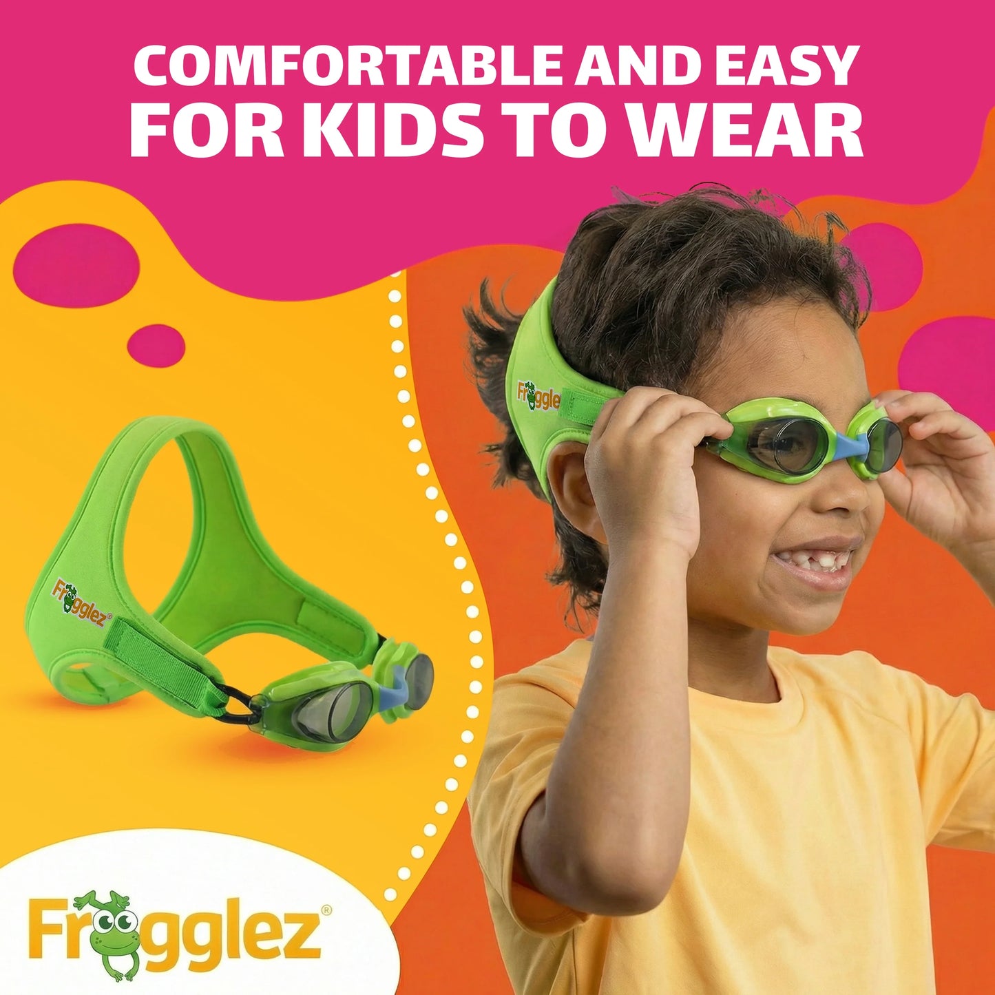 Solid Green Explorerz Kids Swim Goggles