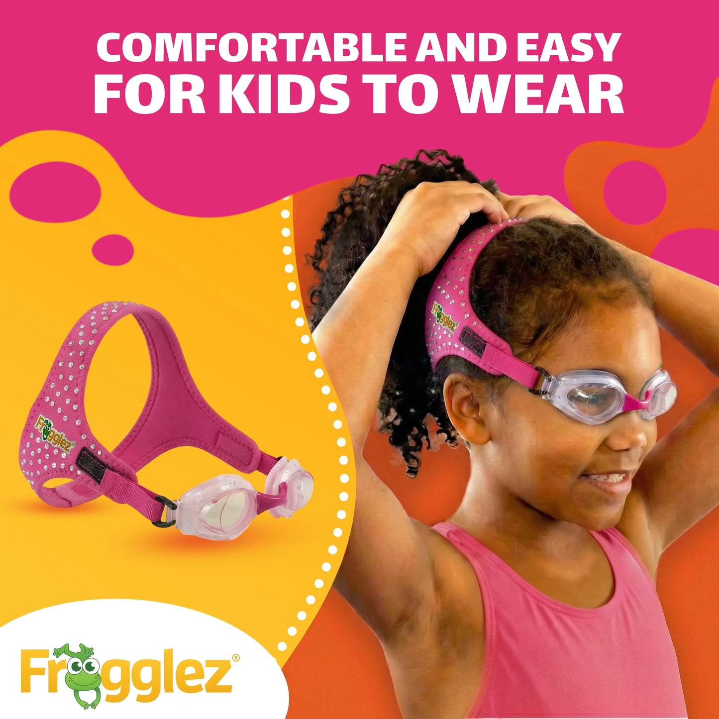 Pink Glitz Kids Swim Goggles