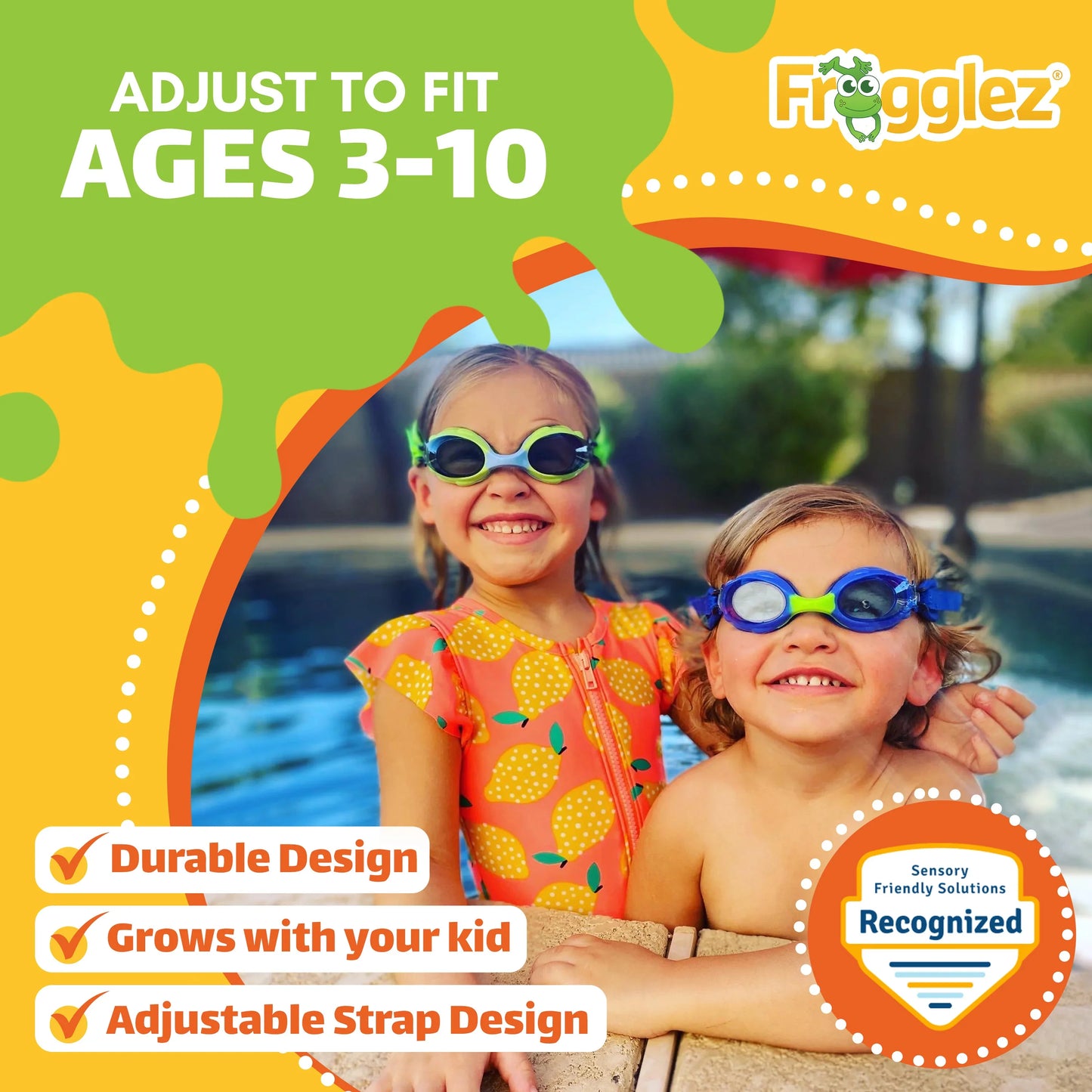 Pink Glitz Kids Swim Goggles