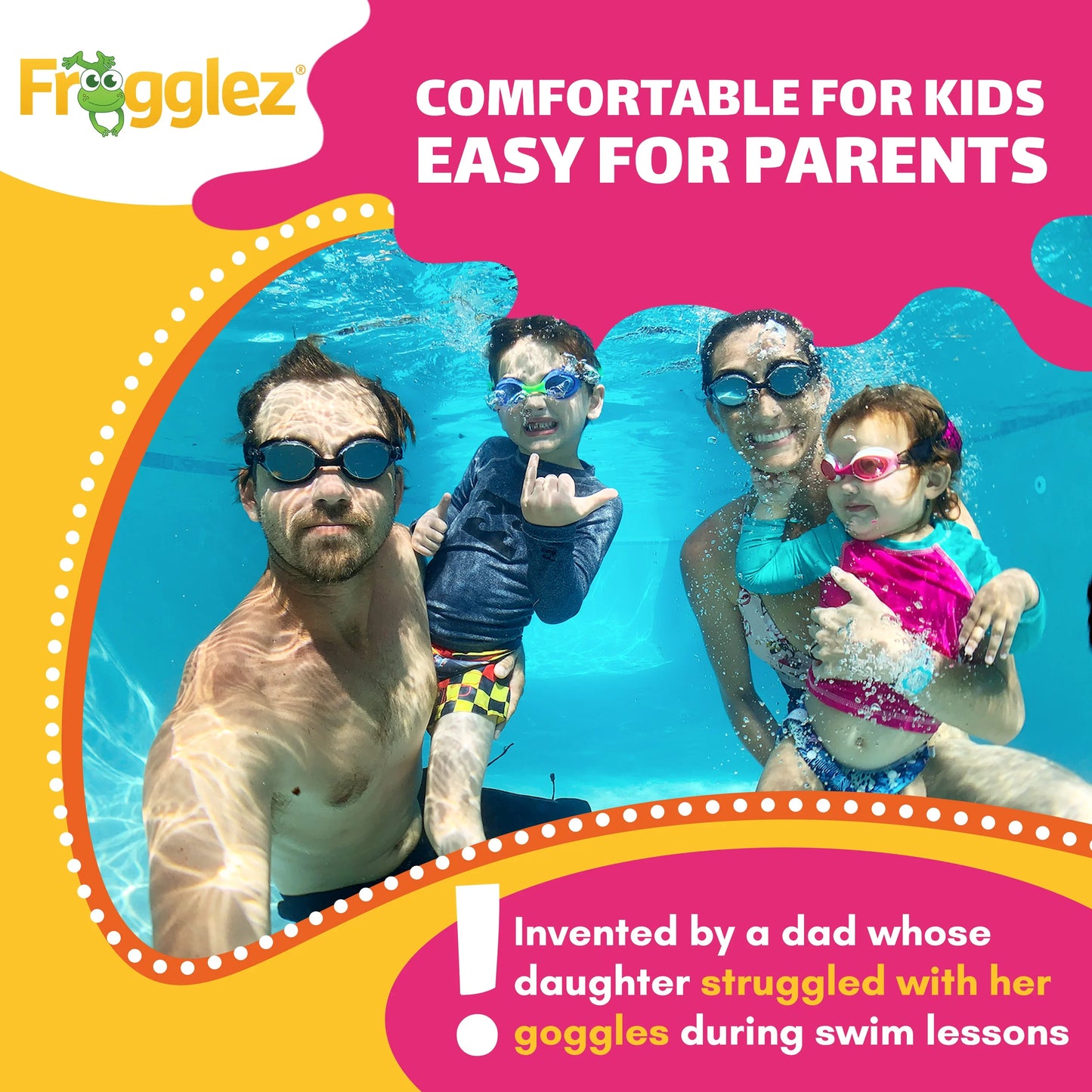 Pink Glitz Kids Swim Goggles