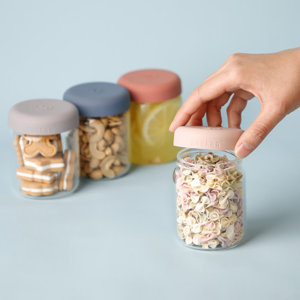 Haakaa Sealed Glass Storage Jar Set - 4 x 7 oz Glass Jars