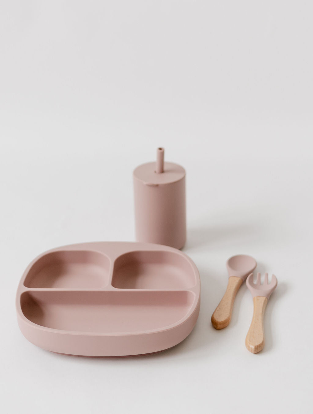 Silicone and Wooden Spoon & Fork Set